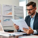 Insurance underwriter reviewing medical records for a Type 2 diabetic applicant