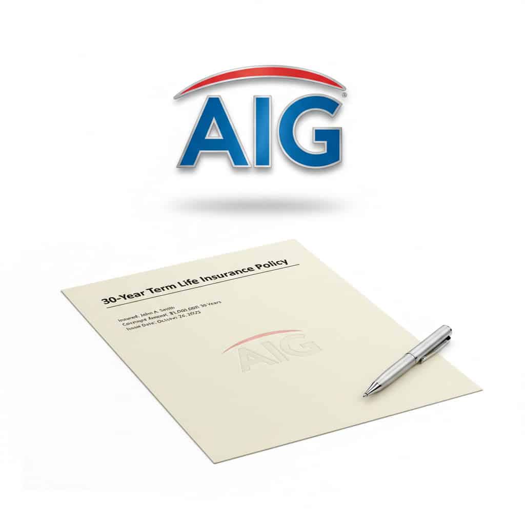 AIG Life Insurance logo and policy document